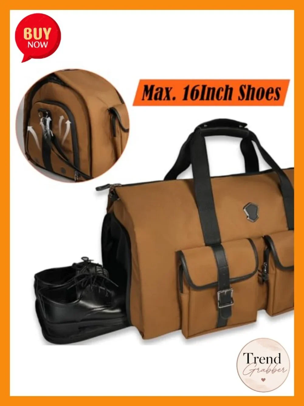 Convertible Garment Duffle Bag 3-Suit Travel Carry-On 1000D Kordura